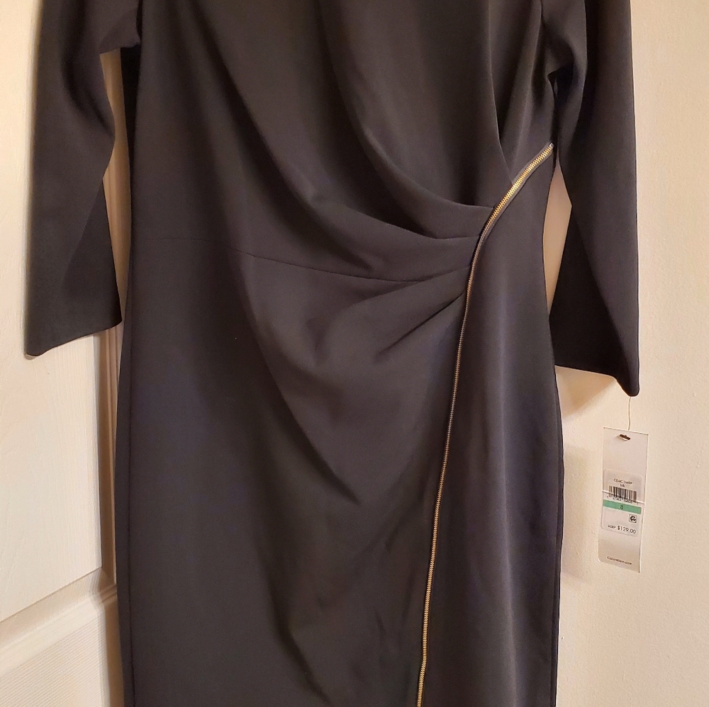 Elegant Black Dress with Gold Accent